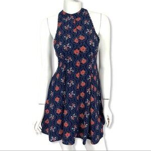 Altar’d State Boho Floral Halter Backless Fit‎ Flare Mini Dress Festival Small